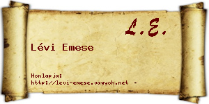 Lévi Emese névjegykártya